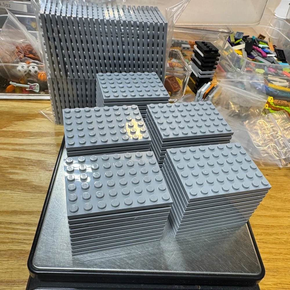 (50) New LEGO 6x8 Light Bluish Gray Grey Plates LOT Pieces Baseplates